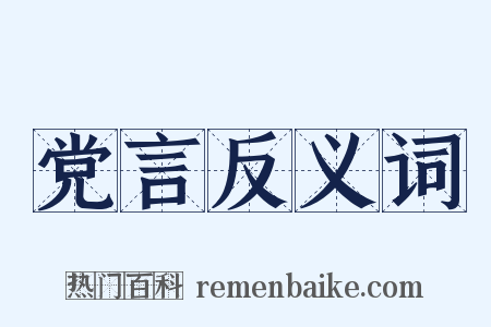 党言反义词是什么意思的图片